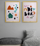 Quadro Kit Matisse Carioca 32cm x 46cm Moldura Fit Pinus